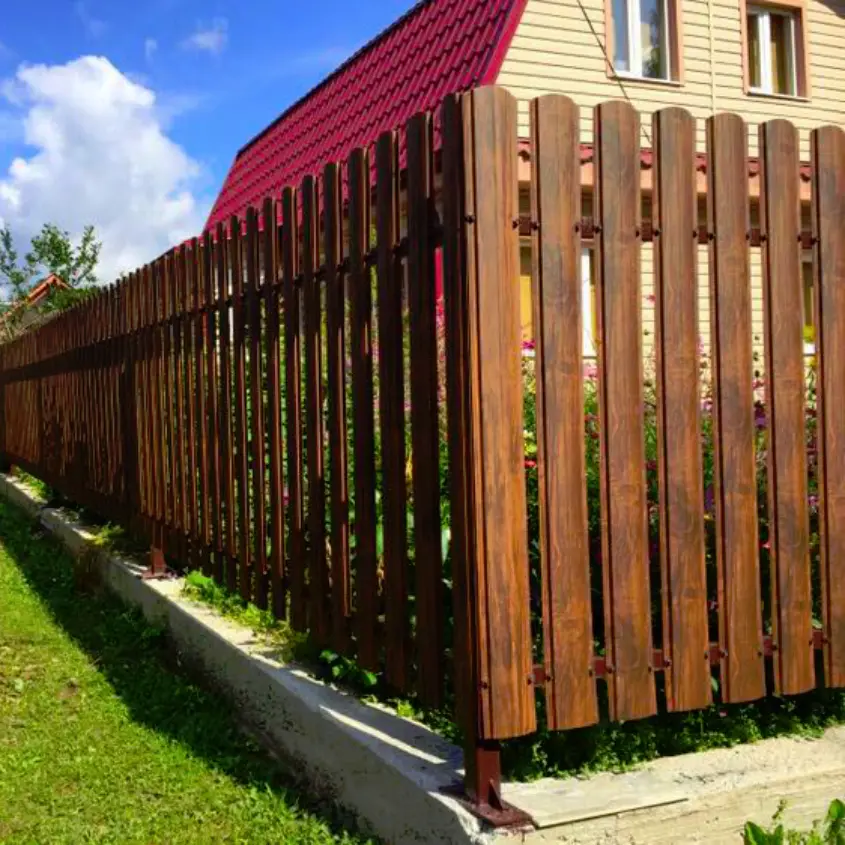 Фото 7 Штакетник фигурный Темный Каштан 3D Принтек двусторонний