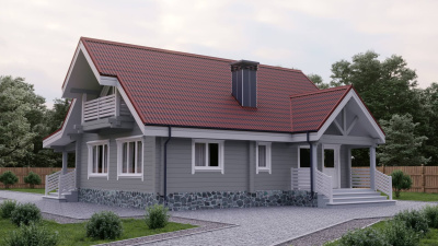 Черепица Ондулин цвет красный на крыше дома фото 2